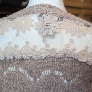 American Rag knit and lace sweater size medium